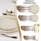 Smarty Had A Party Ivory with Gold Harmony Rim Plastic Wedding Value Set, 720PK 640GVS120 - alternate 2